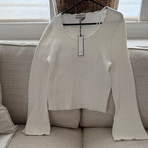 Balenciaga white ribbed knit top,nwt,xl!